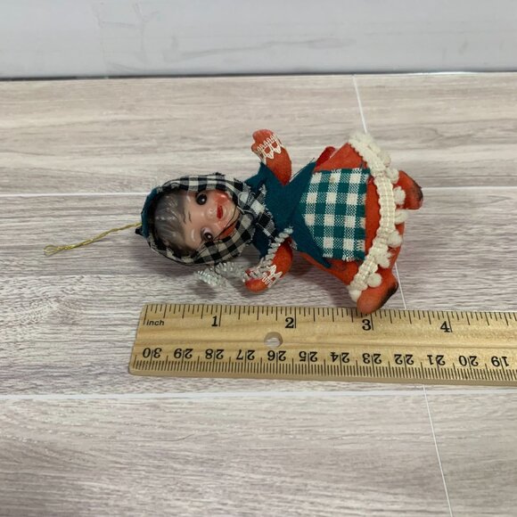 Vintage Flocked Blow Mold head Cottage Grandma Ornament - Picture 7 of 7